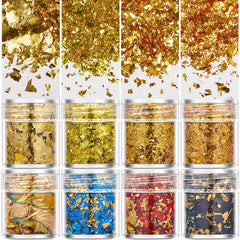 ELMAS Sparkling Gold Leaf Flakes for Creative DIY Projects