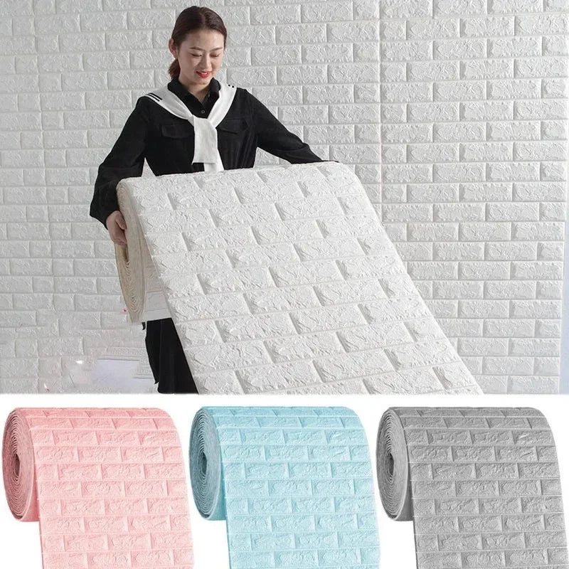 ELMAS 3D Foam Brick Wall Panels Self Adhesive Decor - Al Masam Stationery LLC