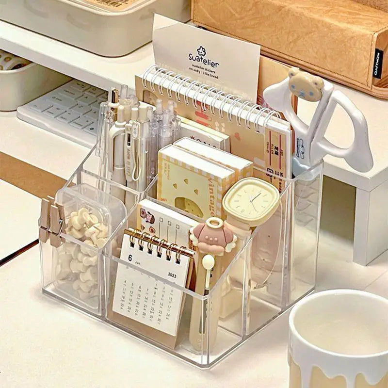 ELMAS Transparent Acrylic 3-5 Grid Makeup Organizer Box - Al Masam Stationery LLC