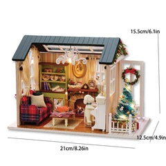 ELMAS Creative Kitten Mini Wooden Dollhouse Building Kit