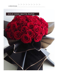 ELMAS Elegant Flower Wraps with Golden Edges - 10 Sheets