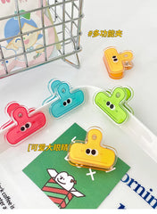 ELMAS Cute Face Acrylic Clips - 4pcs Colorful Set