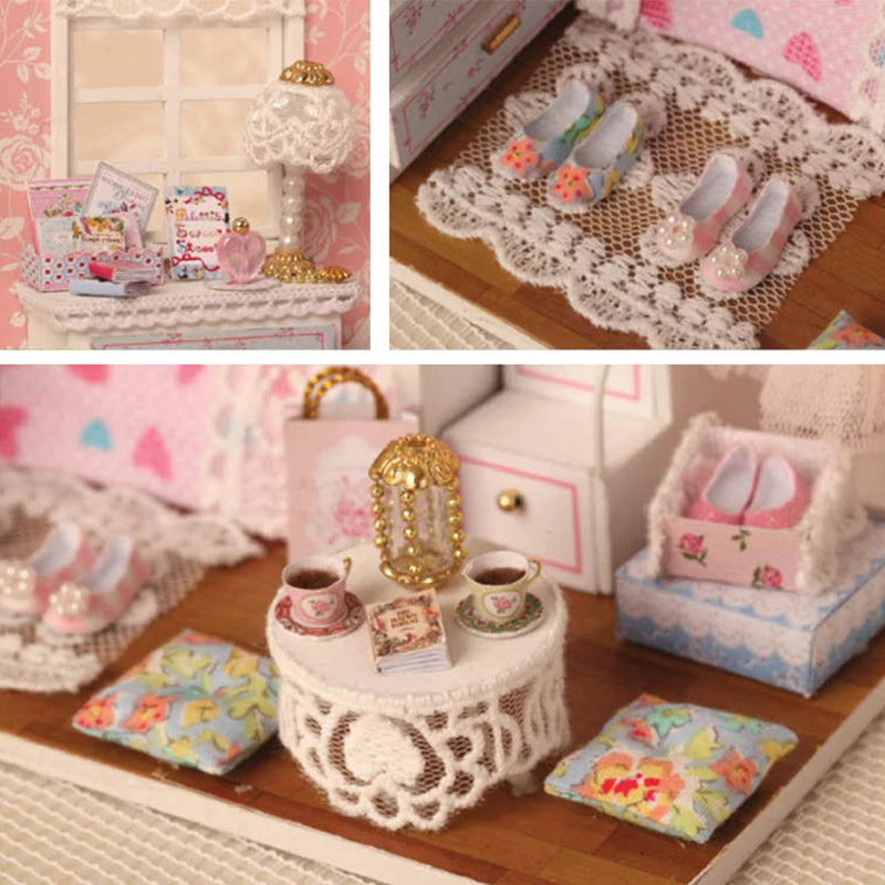 ELMAS Creative Kitten Mini Wooden Dollhouse Building Kit - Al Masam Stationery LLC