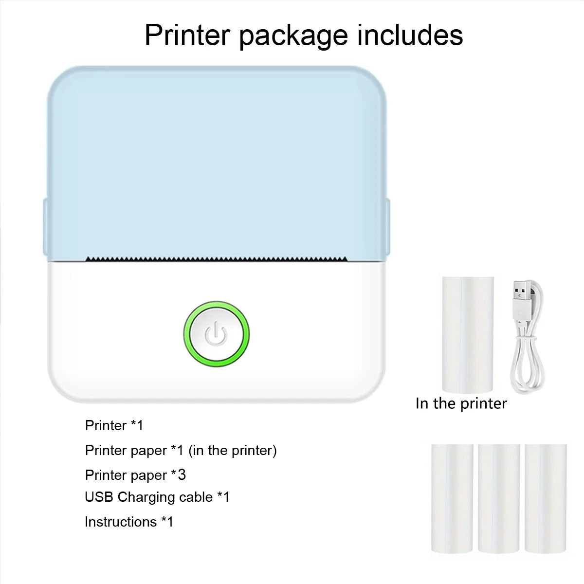 ELMAS Portable Inkless Mini Thermal Printer for Photos & Notes - Al Masam Stationery LLC