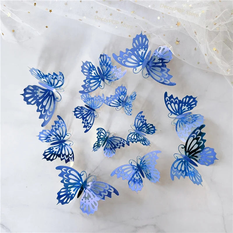 ELMAS 12Pcs 3D Butterfly Wall Stickers Home Decor Set - Al Masam Stationery LLC