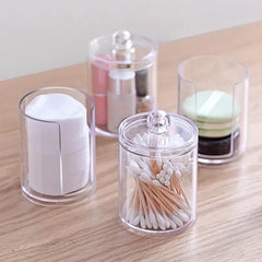 ELMAS Acrylic Storage Box Round Jar Organizer for Makeup - Al Masam Stationery LLC