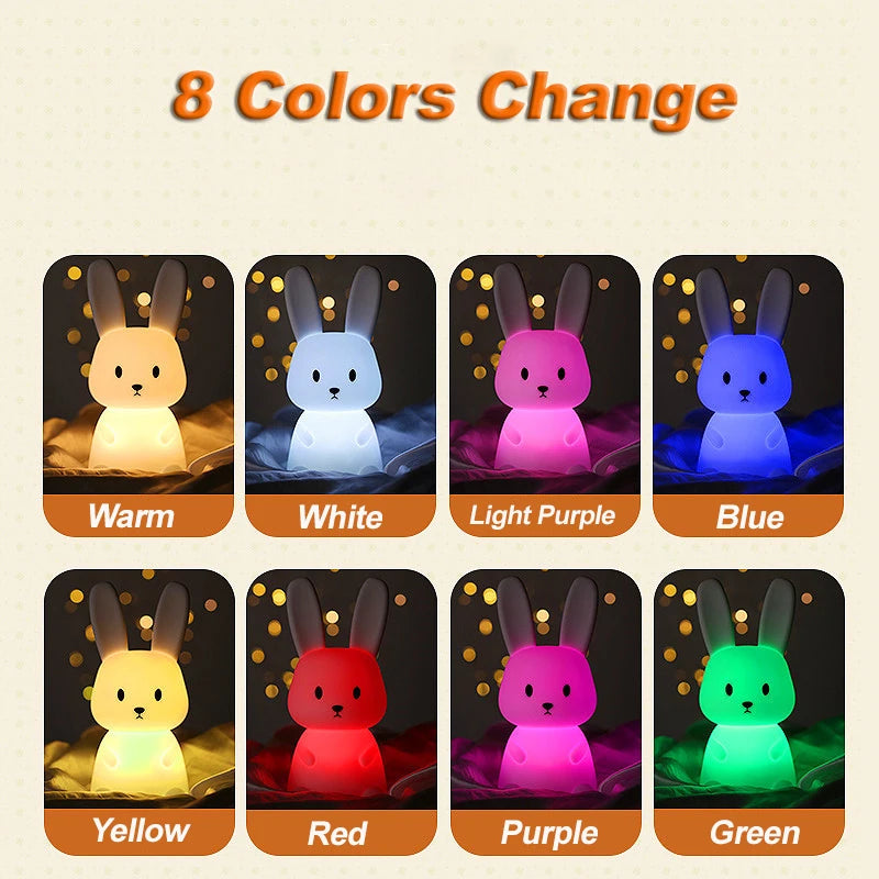 ELMAS Cute Rabbit Touch Sensor LED Night Light for Kids - Al Masam Stationery LLC