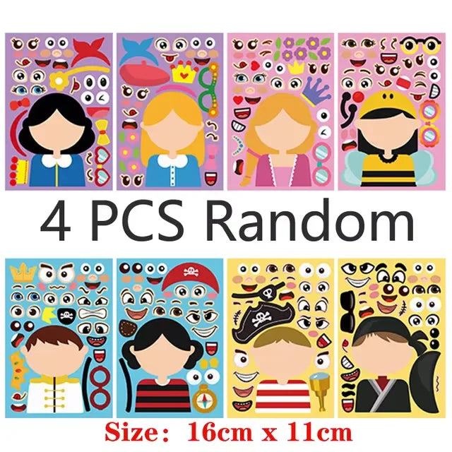 ELMAS Cute Cartoon Face Puzzle DIY Sticker Book Set - Al Masam Stationery LLC