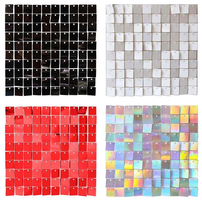 ELMAS Iridescent Silver Sequin Shimmer Wall Backdrop - Al Masam Stationery LLC