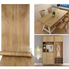 ELMAS Retro Faux Wood Waterproof Vinyl Wallpaper Roll - Al Masam Stationery LLC