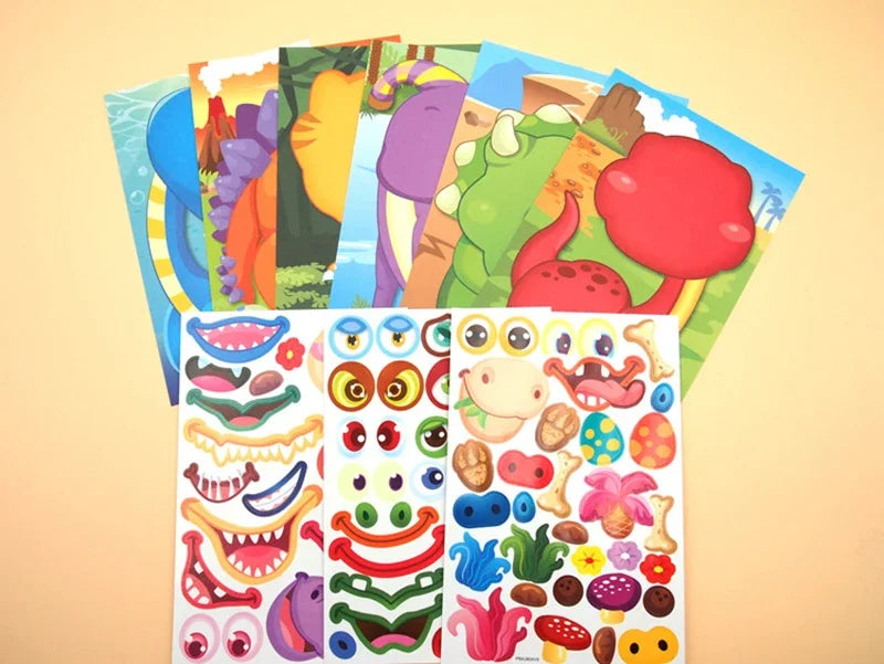 ELMAS Cute Cartoon Face Puzzle DIY Sticker Book Set - Al Masam Stationery LLC