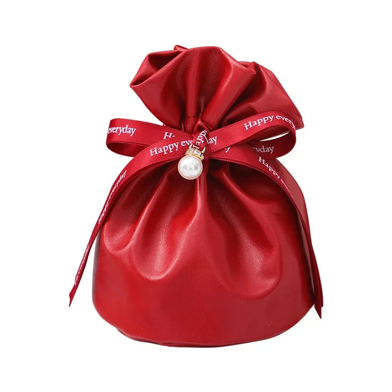 ELMAS Shrinked Leather Candy Bag Wedding Favors Gifts - Al Masam Stationery LLC