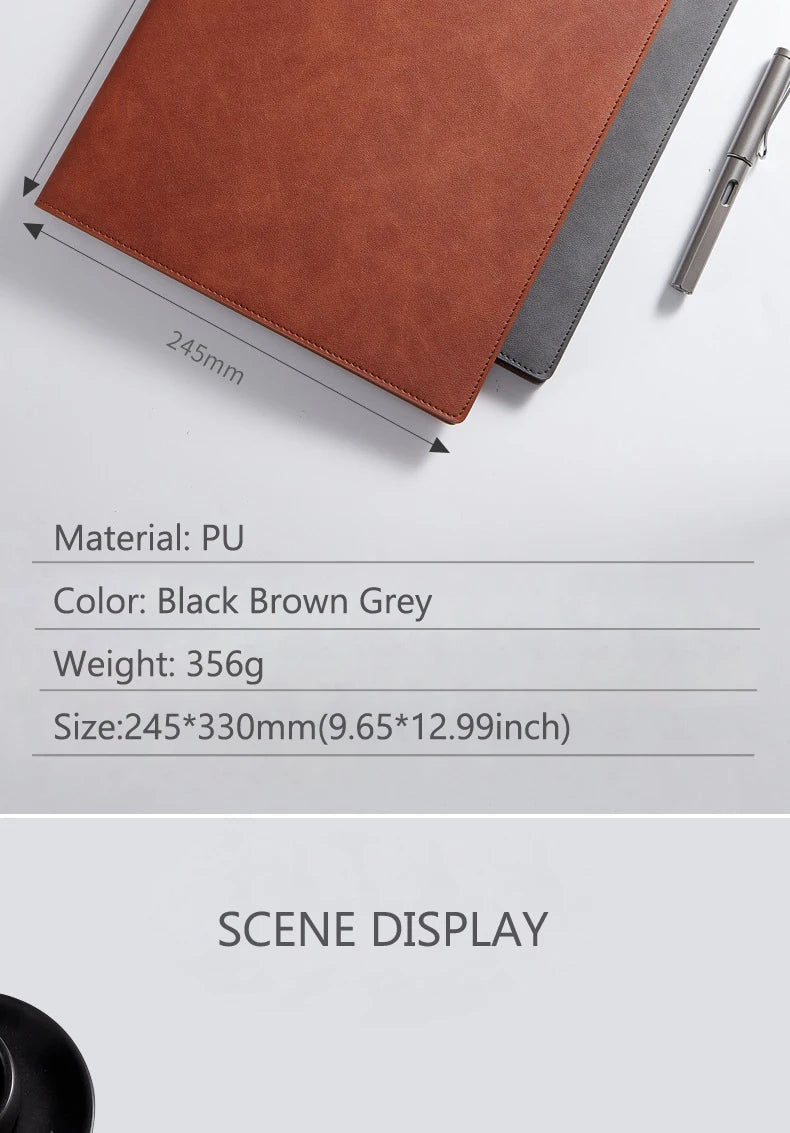 ELMAS A4 Executive Leather Padfolio Organizer Folder - Al Masam Stationery LLC