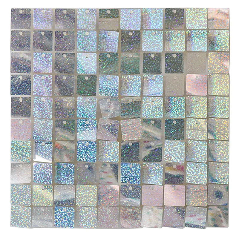 ELMAS Iridescent Silver Sequin Shimmer Wall Backdrop - Al Masam Stationery LLC