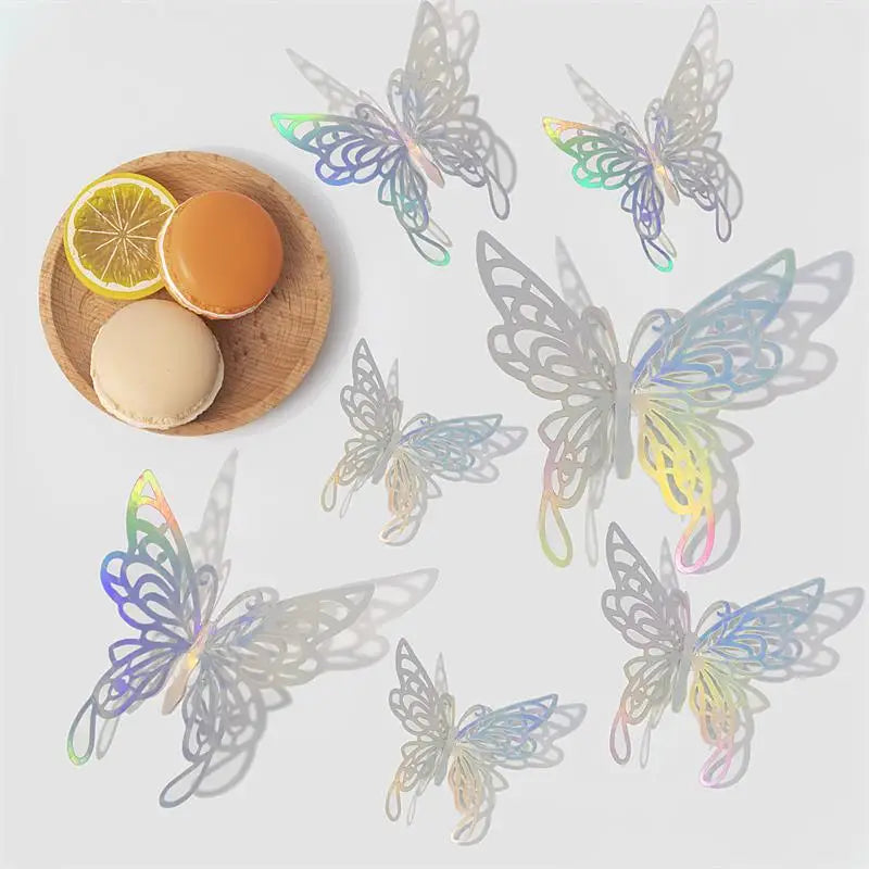 ELMAS 12pcs 3D Hollow Butterflies Wall Stickers DIY - Al Masam Stationery LLC