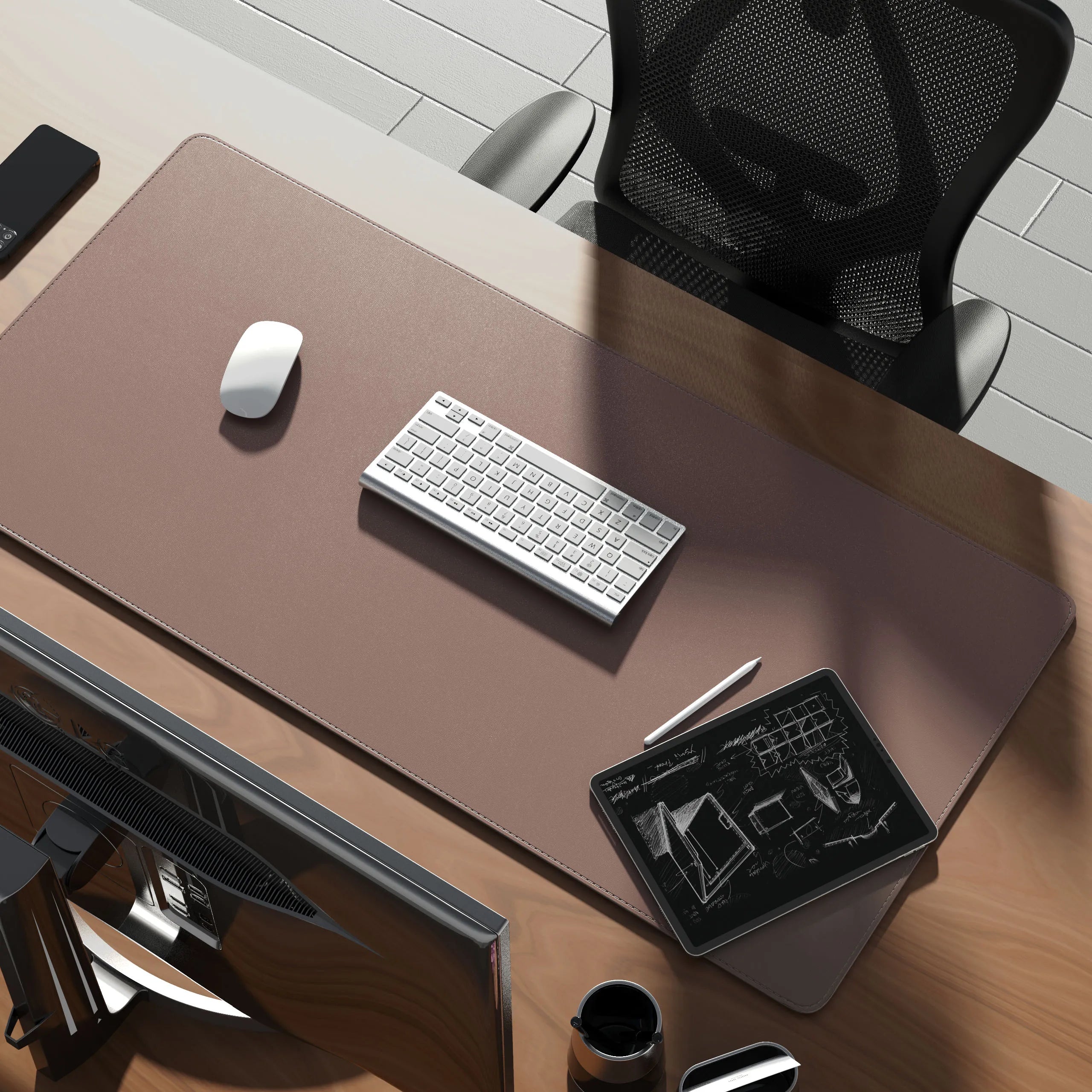 ELMAS Premium Dual-Sided Cork & Leather Mouse Pad - Al Masam Stationery LLC