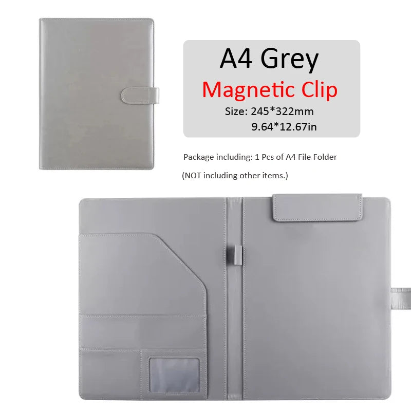 ELMAS Executive Black Leather Padfolio Organizer - Al Masam Stationery LLC