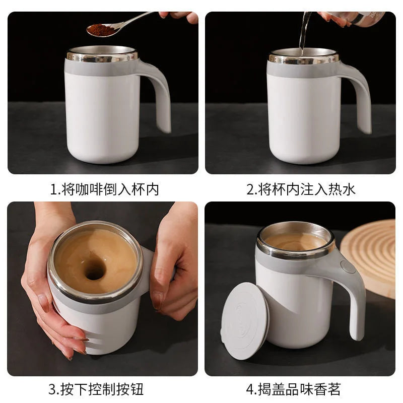ELMAS 350ml Self-Stirring Mug USB Rechargeable Cup - Al Masam Stationery LLC