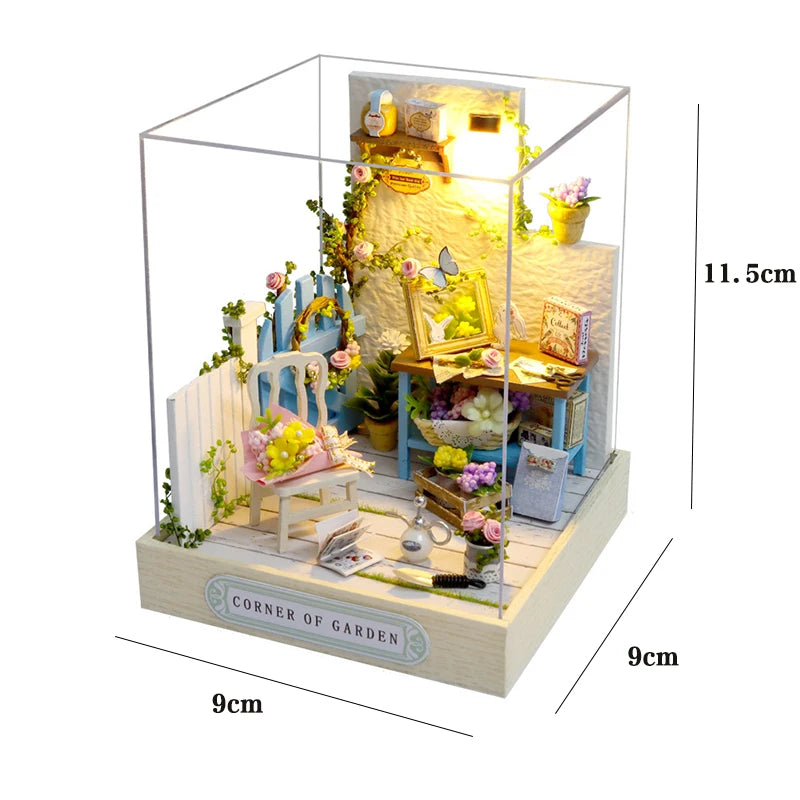 ELMAS Enchanting 3D Wooden Dollhouse Kit with Lights - Al Masam Stationery LLC