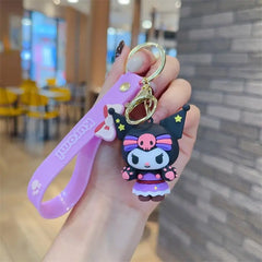 ELMAS Adorable Kuromi PVC Keychain - Kawaii Anime Accessory