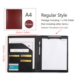 ELMAS Elegant Rose Gold Leather Padfolio & Clipboard Holder