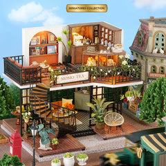 ELMAS Enchanting 3D Wooden Dollhouse Kit with Lights