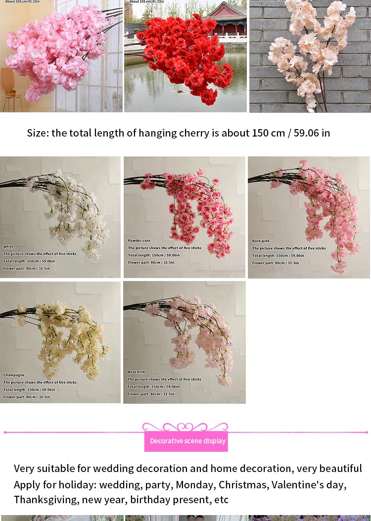 ELMAS Elegant Cherry Blossom Silk Branch Decor - Al Masam Stationery LLC