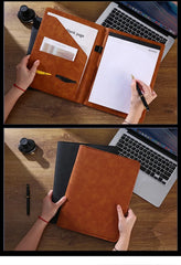 ELMAS Premium A4 Leather Padfolio & Clipboard Organizer