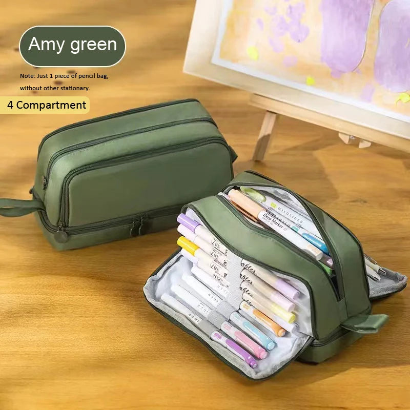 ELMAS Stylish Purple 3/4 Compartment Pencil Case for Kids - Al Masam Stationery LLC