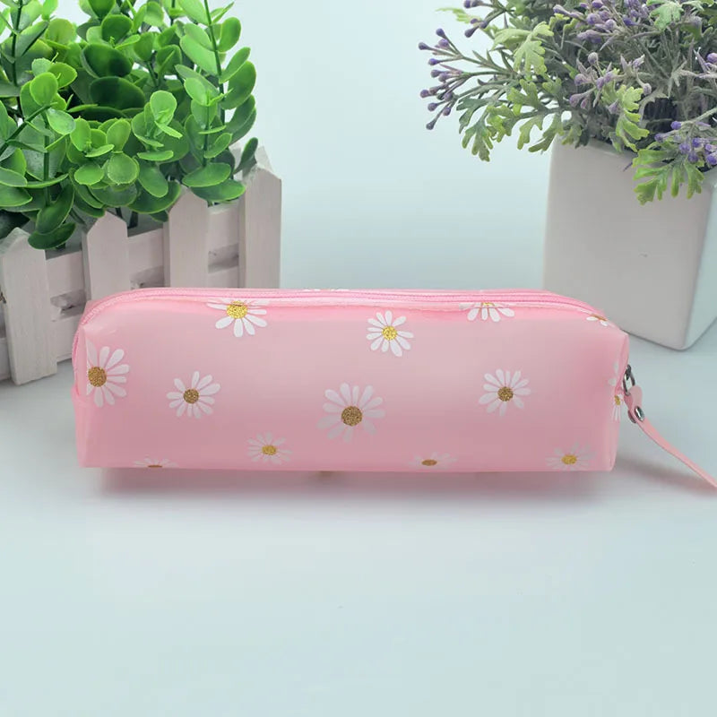 ELMAS Kawaii Daisy Transparent Pencil Case for Students - Al Masam Stationery LLC