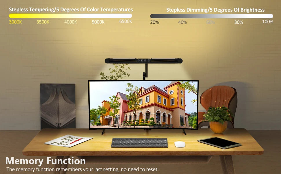 ELMAS Ultra Bright Touch Control Desk Lamp with Clamp - Al Masam Stationery LLC