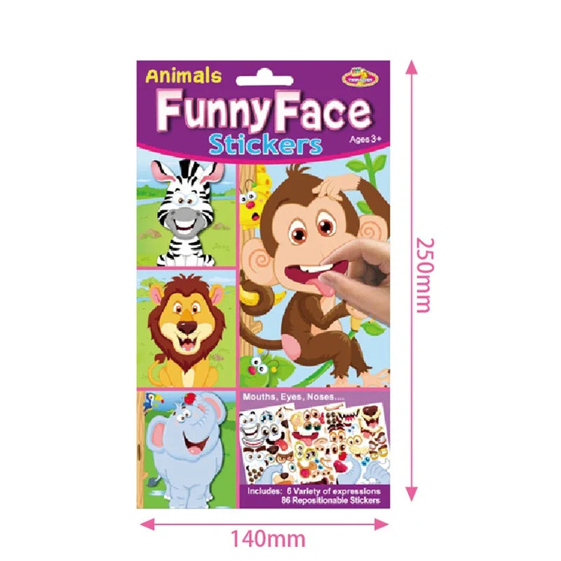 ELMAS Cute Cartoon Face Puzzle DIY Sticker Book Set - Al Masam Stationery LLC