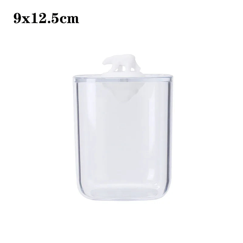 ELMAS Cotton Swab Organizer Bamboo Cover Acrylic Box - Al Masam Stationery LLC