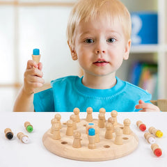 ELMAS Wooden Memory Match Stick Chess Game for Kids