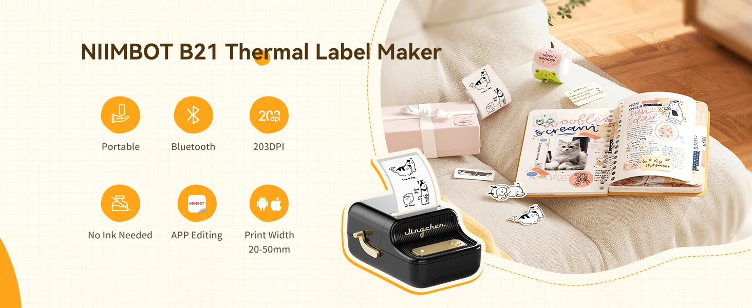 ELMAS Wireless Mini Thermal Label Printer for Home & DIY - Al Masam Stationery LLC