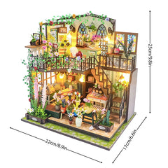 ELMAS Creative Wooden Mini Dollhouse DIY Kit