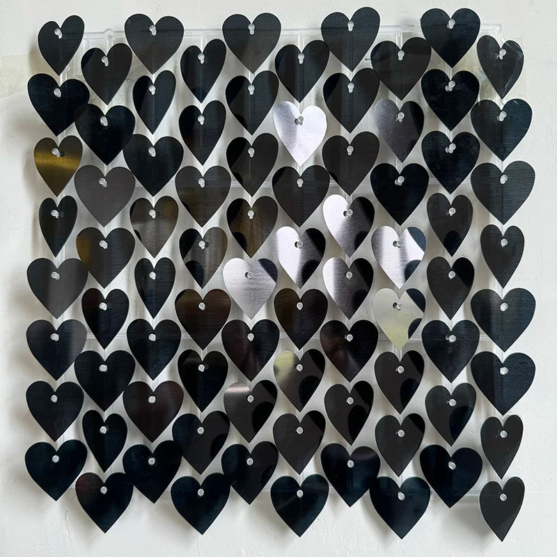 ELMAS Heart-Shaped Glitter Sequins Wall Panels 6/12/24Pc - Al Masam Stationery LLC