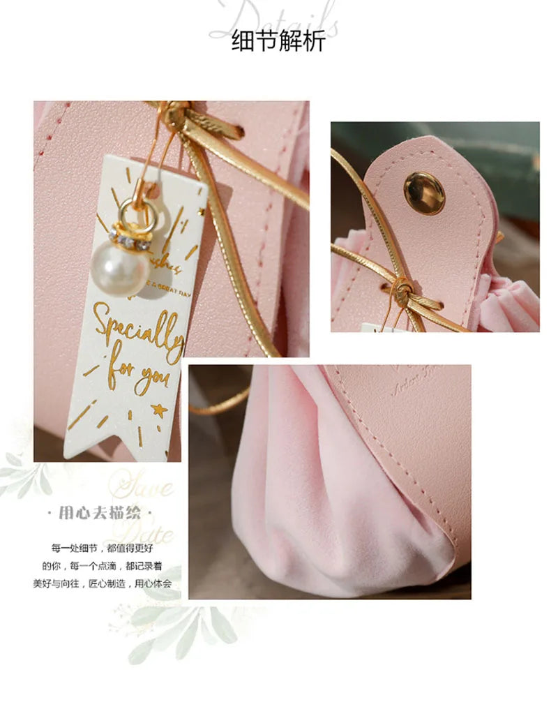 ELMAS Luxury Leather Gift Flannel Bag for Weddings - Al Masam Stationery LLC