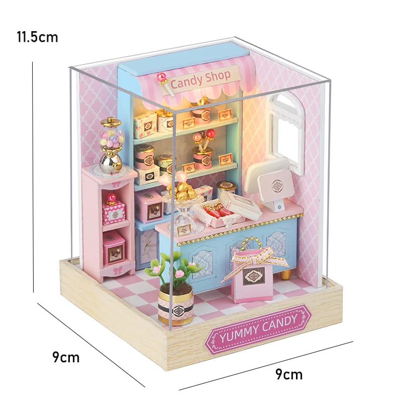 ELMAS Enchanting 3D Wooden Dollhouse Kit with Lights - Al Masam Stationery LLC