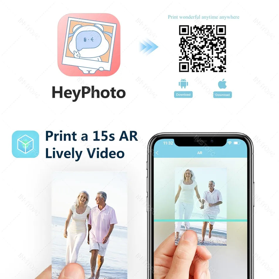 ELMAS Portable Bluetooth Mini Photo Printer for 2x3 Sticky Prints - Al Masam Stationery LLC