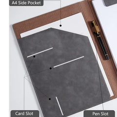 ELMAS A4 Executive Leather Padfolio Organizer Folder