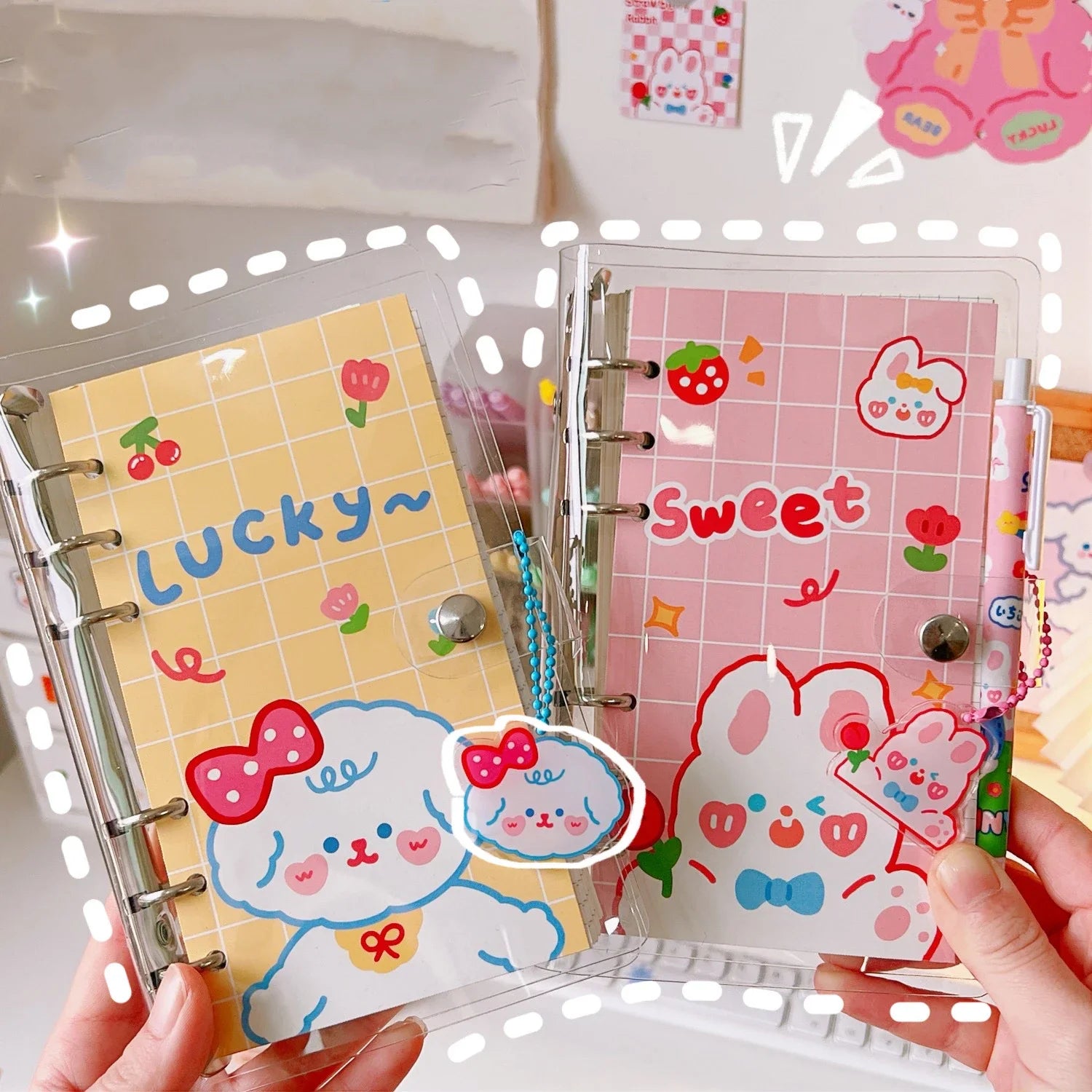 ELMAS Kawaii PVC Loose-leaf Notebook Cover DIY Journal - Al Masam Stationery LLC