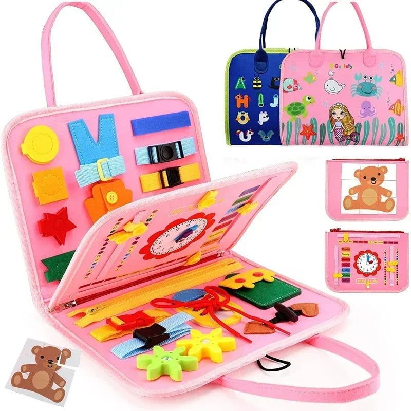 ELMAS: Montessori Kids Travel Toy Felt Activity Book - Al Masam Stationery LLC