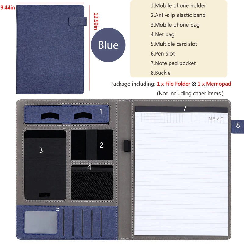 ELMAS Business Leather Padfolio & Document Organizer - Al Masam Stationery LLC