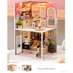 ELMAS Enchanted Dollhouse Kit with LED Lights & Furniture