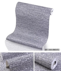 ELMAS Japanese Linen Solid Gray Wallpaper for Living Room - Al Masam Stationery LLC