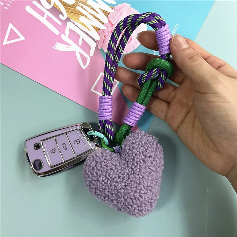 ELMAS Heart Plush Keychain with Colorful Lanyard - Al Masam Stationery LLC