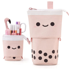 ELMAS Cute Milk Tea Pencil Case - Stylish Stationery Holder