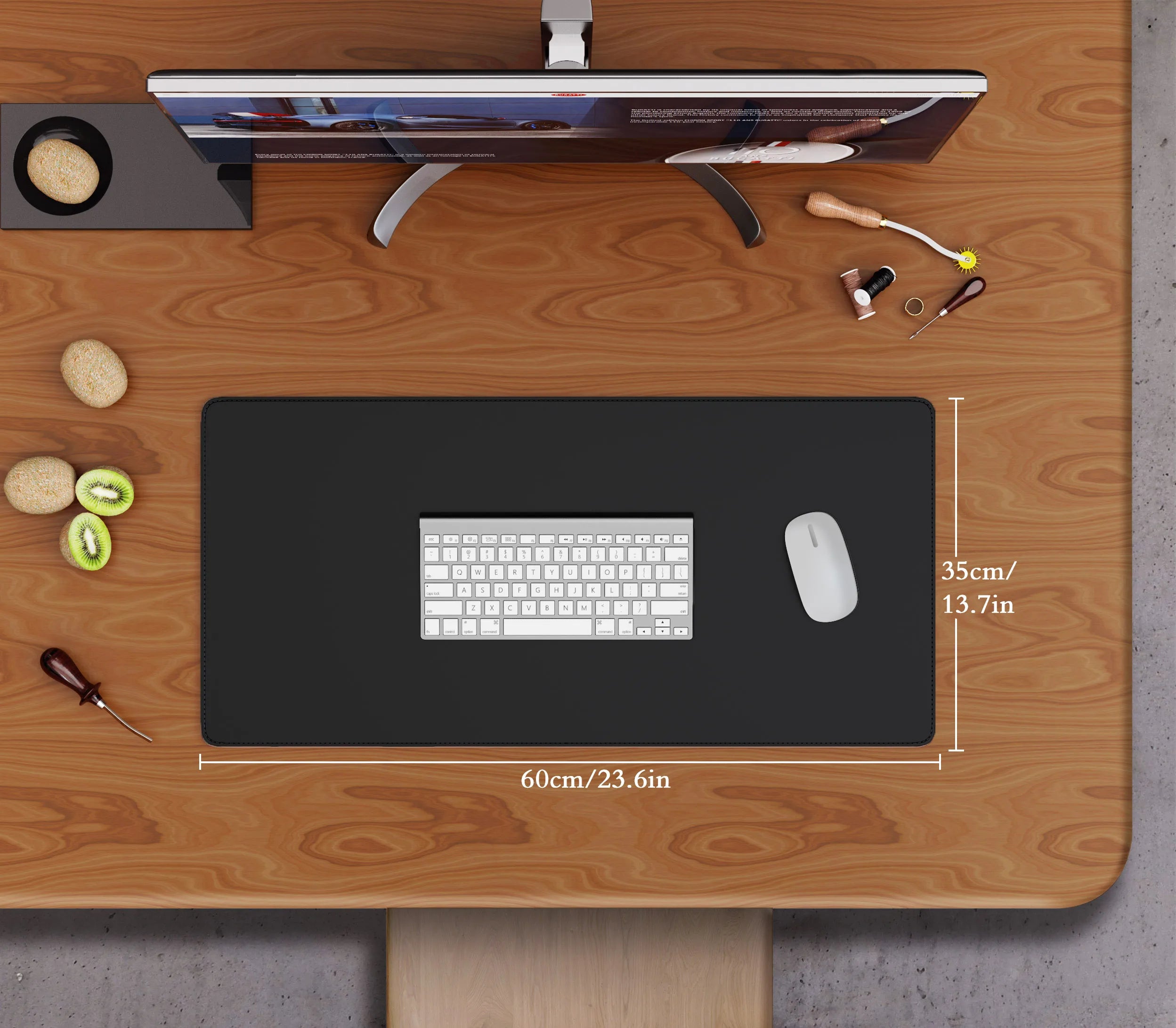 ELMAS Premium Dual-Sided Cork & Leather Mouse Pad - Al Masam Stationery LLC