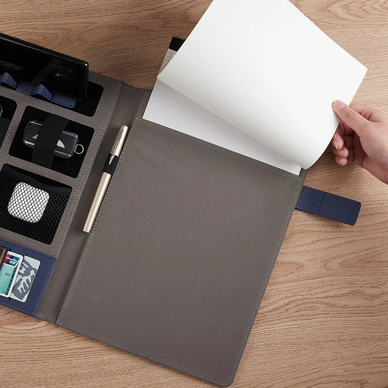 ELMAS Executive A4 Leather Portfolio Organizer for Men - Al Masam Stationery LLC